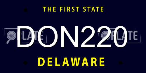 DON220 Delaware License Plate