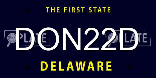 DON22D Delaware License Plate
