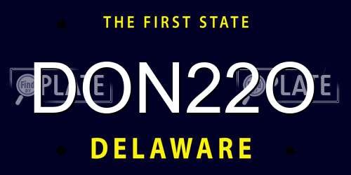 DON22O Delaware License Plate