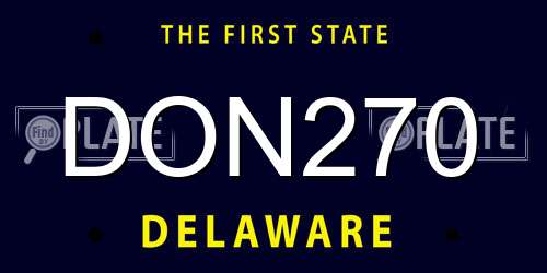 DON270 Delaware License Plate