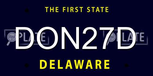 DON27D Delaware License Plate
