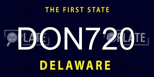 DON720 Delaware License Plate
