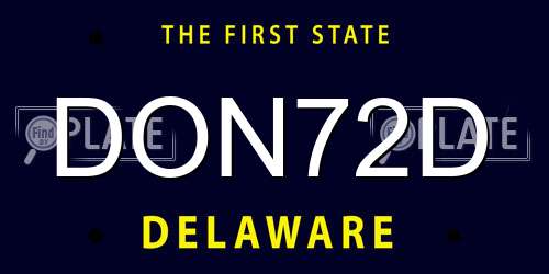 DON72D Delaware License Plate