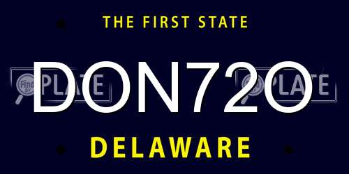 DON72O Delaware License Plate