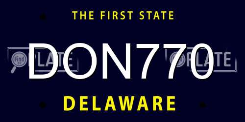 DON770 Delaware License Plate