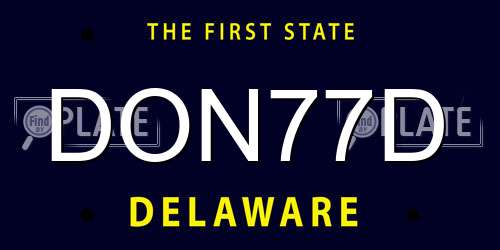 DON77D Delaware License Plate