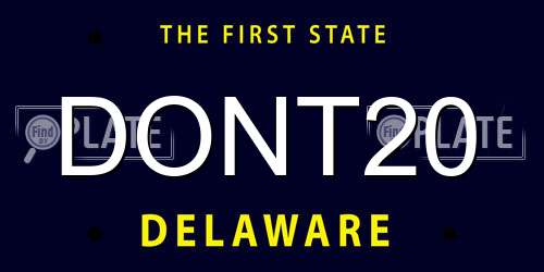 DONT20 Delaware License Plate