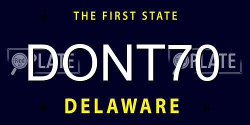 DONT70 Delaware License Plate