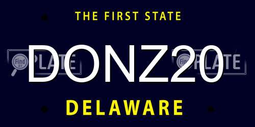 DONZ20 Delaware License Plate