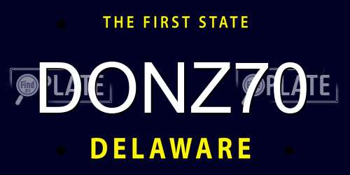 DONZ70 Delaware License Plate