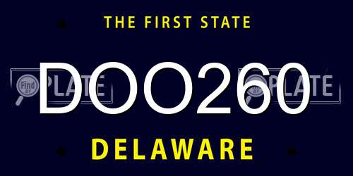 DOO260 Delaware License Plate