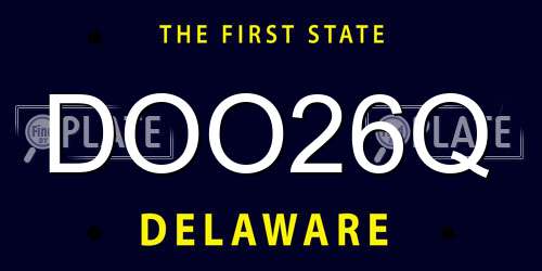 DOO26Q Delaware License Plate