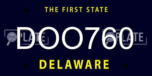DOO760 Delaware License Plate