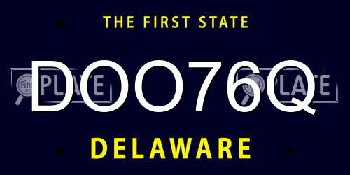 DOO76Q Delaware License Plate