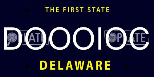 DOOOIOC Delaware License Plate