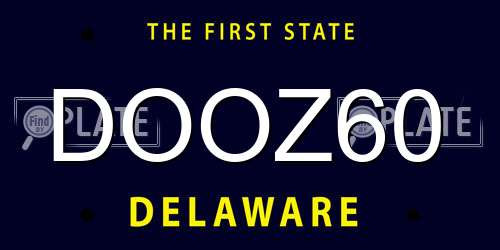 DOOZ60 Delaware License Plate