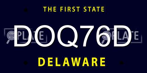 DOQ76D Delaware License Plate