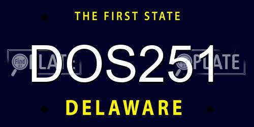 DOS251 Delaware License Plate