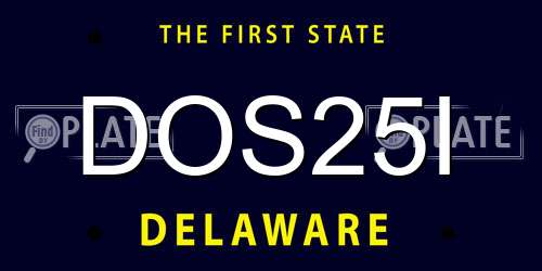 DOS25I Delaware License Plate