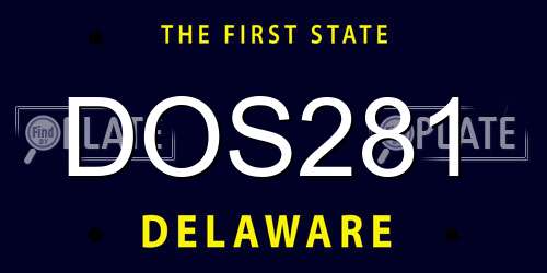 DOS281 Delaware License Plate