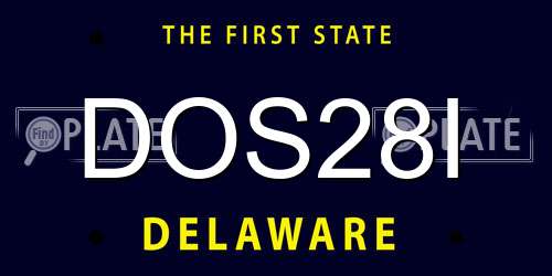 DOS28I Delaware License Plate