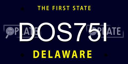 DOS75I Delaware License Plate
