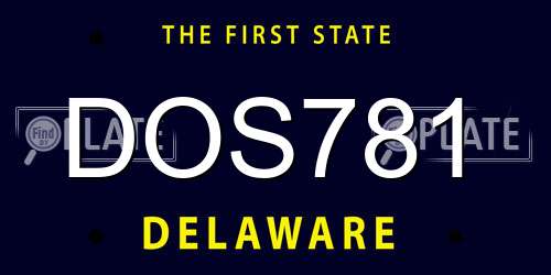 DOS781 Delaware License Plate