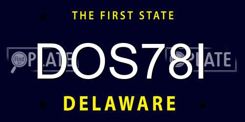 DOS78I Delaware License Plate