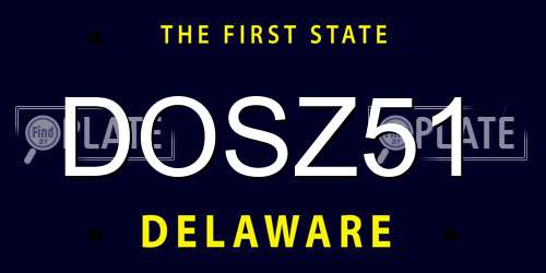 DOSZ51 Delaware License Plate