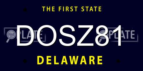 DOSZ81 Delaware License Plate