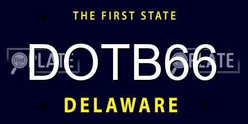 DOTB66 Delaware License Plate