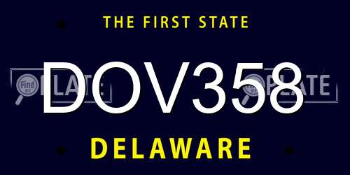 DOV358 Delaware License Plate
