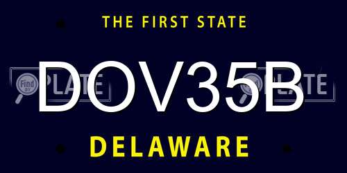 DOV35B Delaware License Plate