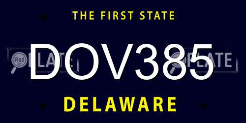 DOV385 Delaware License Plate