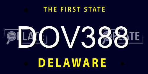 DOV388 Delaware License Plate
