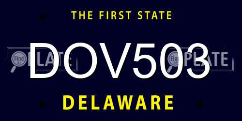 DOV503 Delaware License Plate