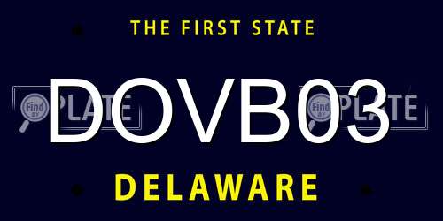 DOVB03 Delaware License Plate