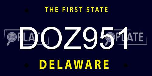 DOZ951 Delaware License Plate