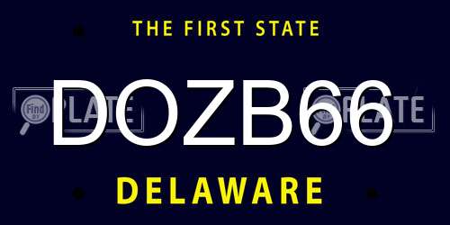 DOZB66 Delaware License Plate
