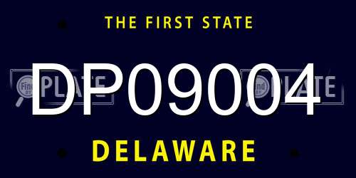DP09004 Delaware License Plate
