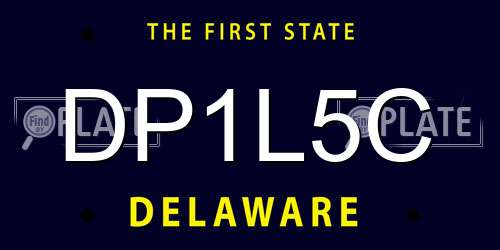 DP1L5C Delaware License Plate