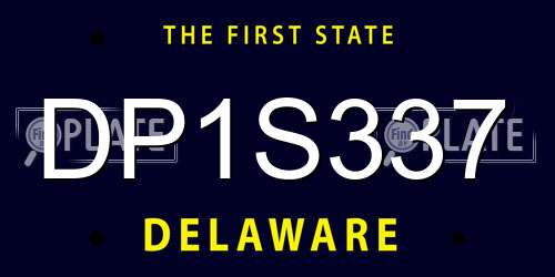 DP1S337 Delaware License Plate