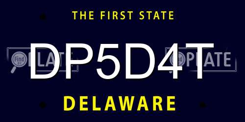 DP5D4T Delaware License Plate