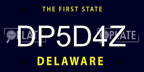 DP5D4Z Delaware License Plate