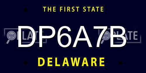 DP6A7B Delaware License Plate