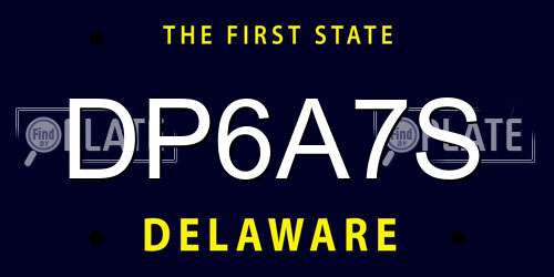 DP6A7S Delaware License Plate