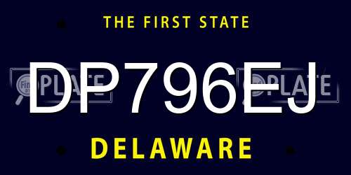 DP796EJ Delaware License Plate