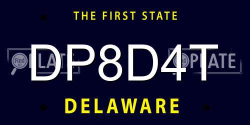 DP8D4T Delaware License Plate
