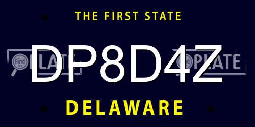 DP8D4Z Delaware License Plate
