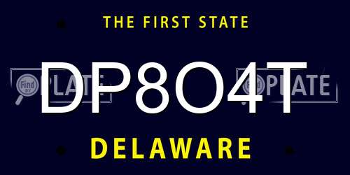 DP8O4T Delaware License Plate